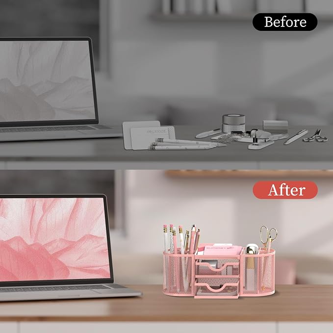 SUPEASY Mesh Desk Organizer, Desk Organizers and Accessories, Pen Holder - Image 7