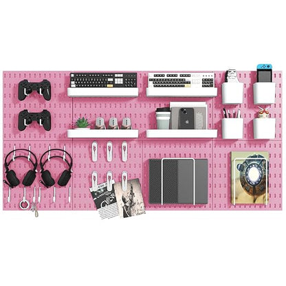 Pegboard Combination Kit, 8 Peg Boards and 30 Accessories Modular Hanging Black by VEOFEMLEA