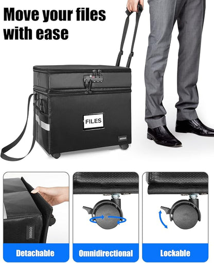 DEEGO Rolling File Box, Fireproof Document Box - Image 2