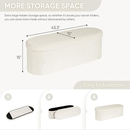 B FSOBEIIALEO Ottoman with Storage - Image 3