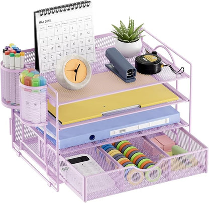 Marbrasse 4-Trays Desk File Organizer by Marbrasse