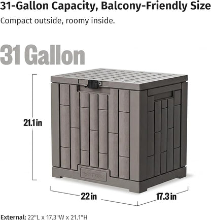 EAST OAK Outdoor Storage Box, 31 Gallon Deck Box, Waterproof Resin Storage Bin - Image 10