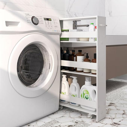 Slim Storage Cart, 4 Tier Narrow Storage Cabinet Between Washer and Dryer - Image 3