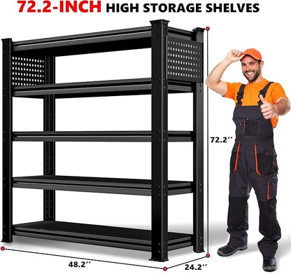 SILVEL 48.2" W Garage Shelving, 5000LBS Heavy Duty Metal Shelving, 2025 Solid - Image 2