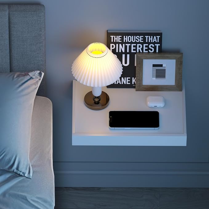 TEAMIX Wall Mounted Folding Bedside Shelf, 16.5''x12'' Space Saving Bed Side - Image 2