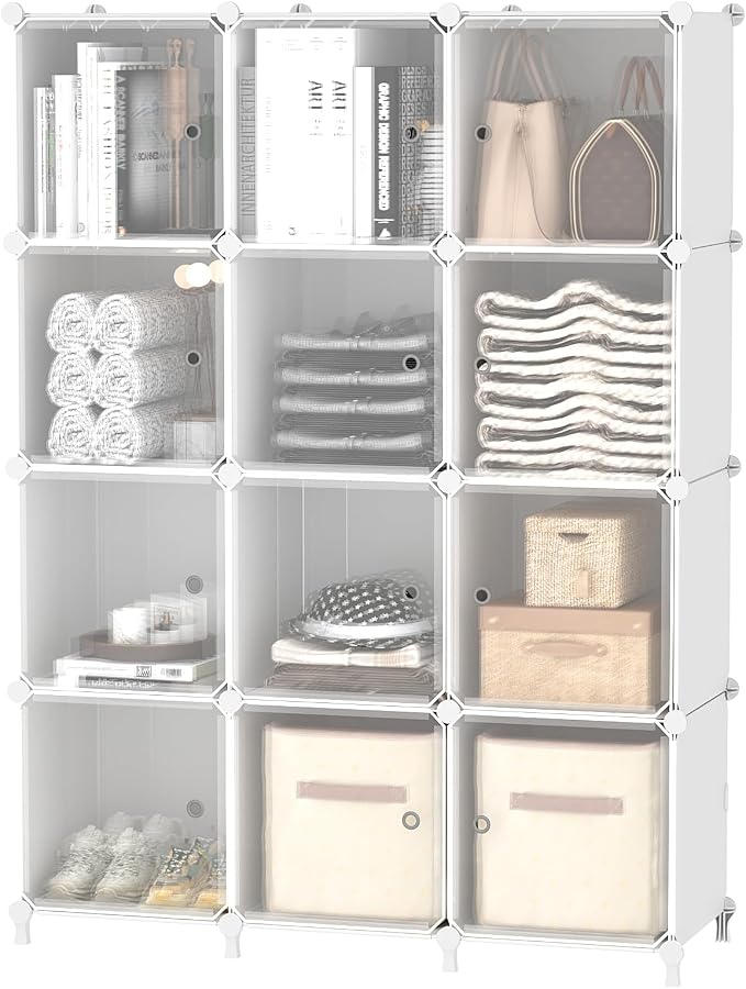 AWTATOS Cube Storage Closet Organizer 12 Cube Storage Shelves by AWTATOS