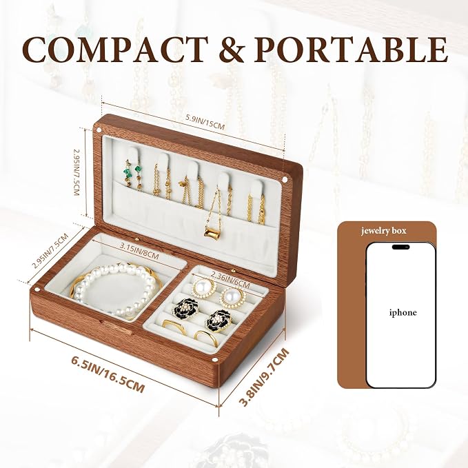 LadyRosian Wooden Small Jewelry Box - Image 2