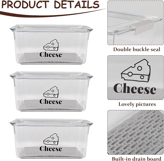 3 Pack Cheese Container Airtight - Image 2