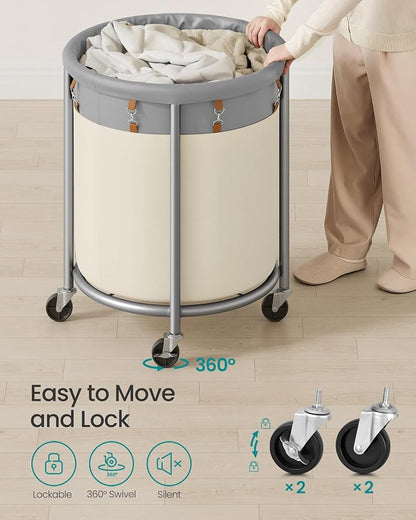 SONGMICS Laundry Basket, Rolling Steel Frame - Image 6