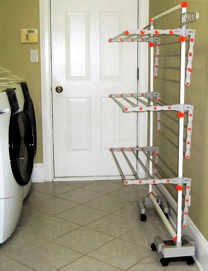 idee BDP-V23 Foldable Rolling 3-Tier Clothes Laundry Drying Rack - Image 5