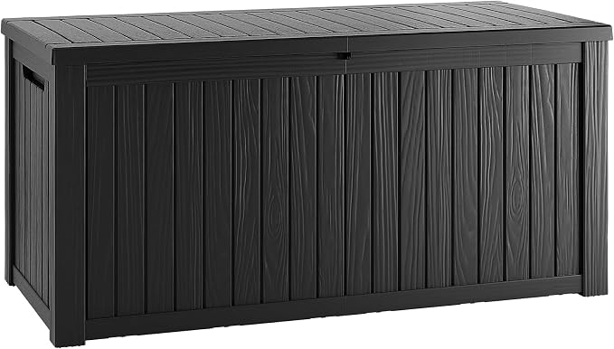 200 Gallon Resin Deck Box, Waterproof Outdoor Storage Box by Unknown