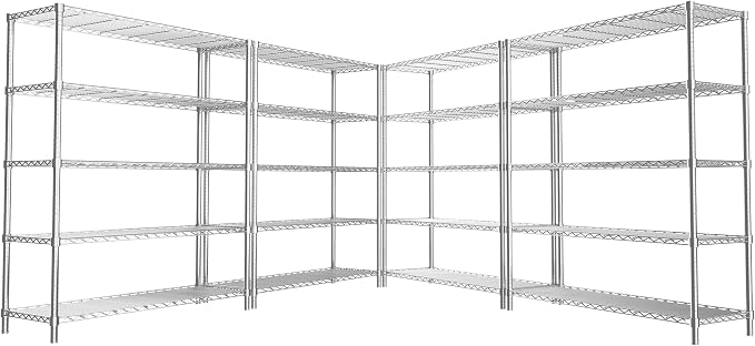 Storage Shelves, 5-Tier Adjustable Metal Industrial Utility Shelf Rack by Unknown