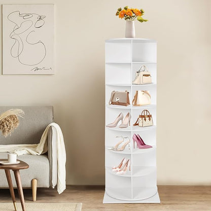 Rotating Shoe Rack, Free Standing Vertical Handbag Rotate Display Storage - Image 4