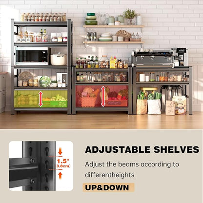 5-Tier Pot Rack Adjustable Kitchen Shelf Heat Resistant 40" W x 72" H Metal - Image 4