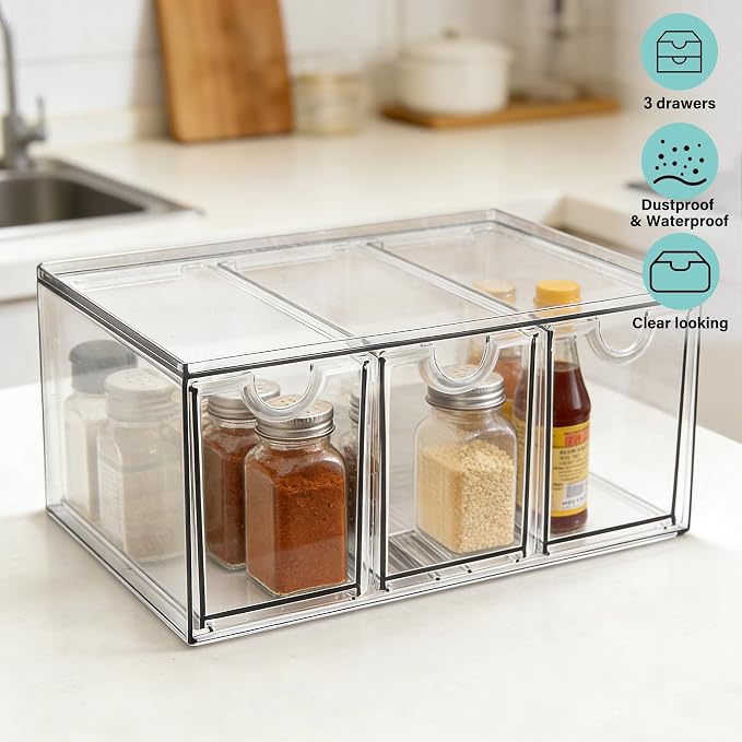 Prsildan Acrylic Makeup Organizer Stackable Storage Drawers - Image 7
