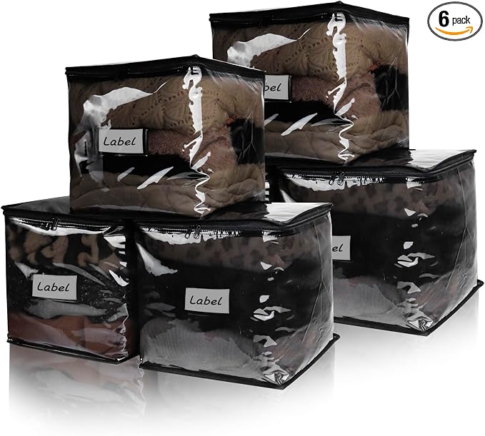 Clear Zippered Storage Bags Plastic Sweater Storage Bags by Heonay