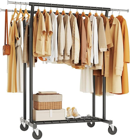 HYSEYY Heavy Duty Clothes Rack, Rolling Clothing Rack by HYSEYY