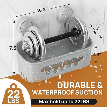 LEVERLOC Shower Caddy Suction Cup, Shower Organizer Removable Bathroom Shelf - Image 4