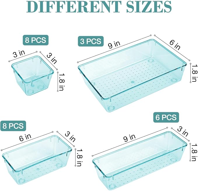 25 PCS Drawer Organizer Set, 4 Varied Size Bathroom and kitchen Drawer cabinet - Image 2