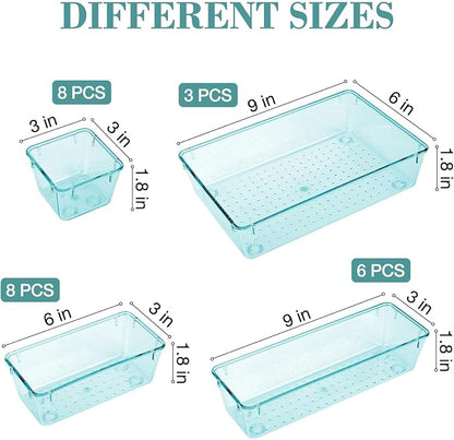25 PCS Drawer Organizer Set, 4 Varied Size Bathroom and kitchen Drawer cabinet - Image 2