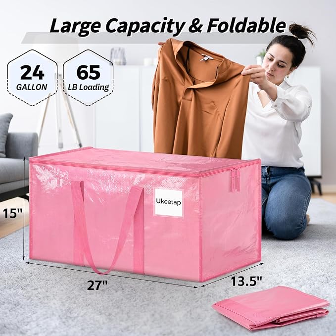 8 Pack Extra Large Heavy Duty Moving Bags, Reinforced Handles & Heavy-Duty - Image 2
