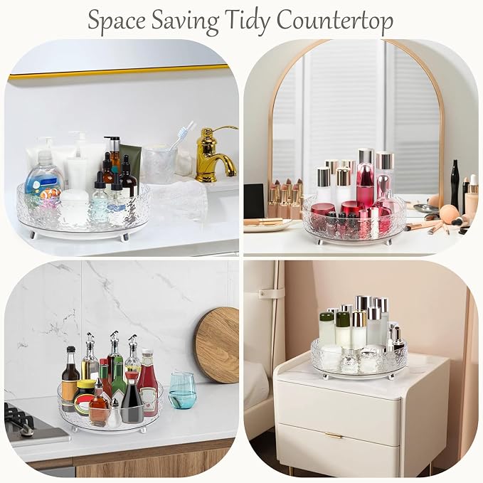 CECOLIC 360° Rotating Makeup Organizer, Spinning Skincare Cosmetics Storage - Image 6