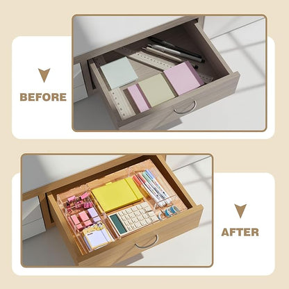 Acrylic Drawer Organizer Clear Desk Drawer Organizer Trays - Image 5