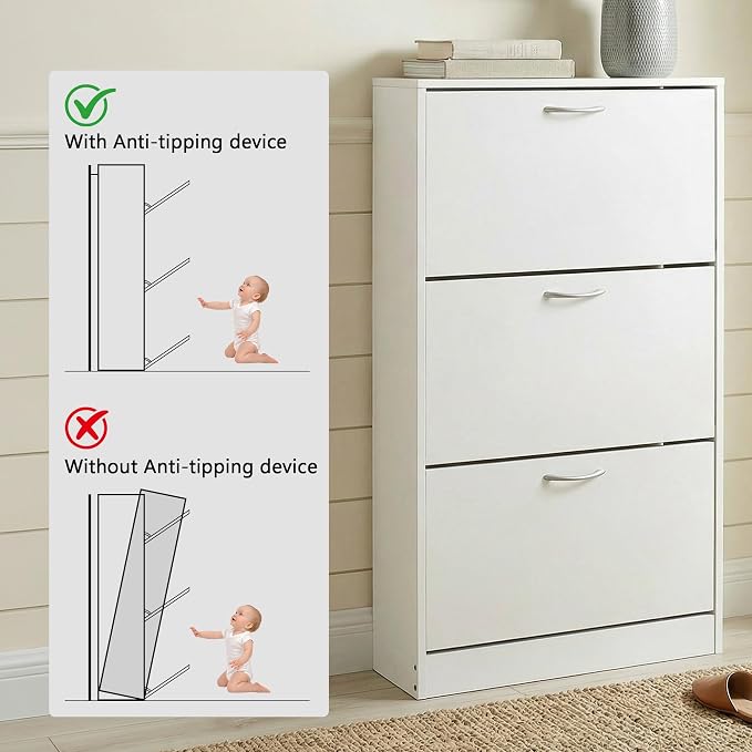 HOPUBUY Shoe Cabinet for Entryway, Narrow Shoe Storage - Image 7