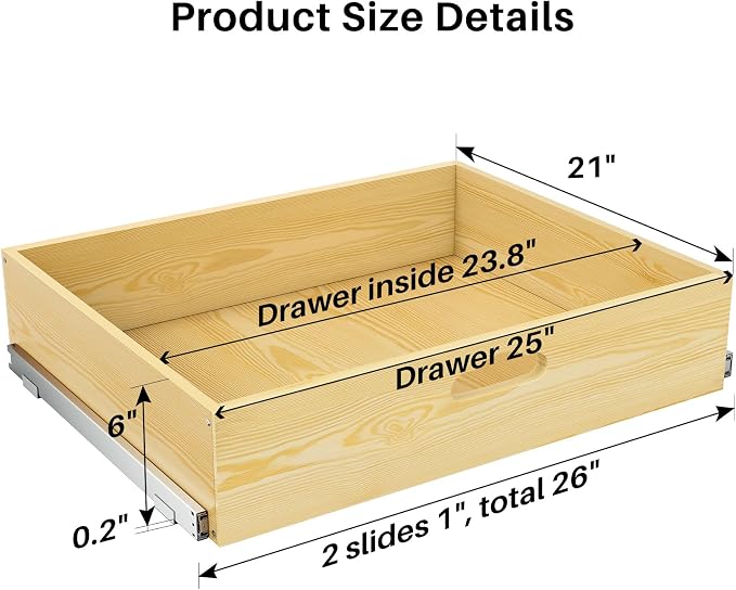 Pull Out Cabinet Organizer, Soft Close Slide Out Solid Wooden Drawers, Heavy - Image 2