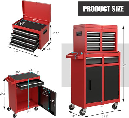 Goplus Tool Chest, 5-Drawer Rolling Tool Storage Cabinet - Image 3