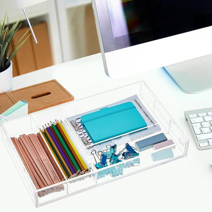 2 Pcs Acrylic Drawer Organizer 9'' up to 18'' x 15'' x 2'' Expandable Drawer - Image 7