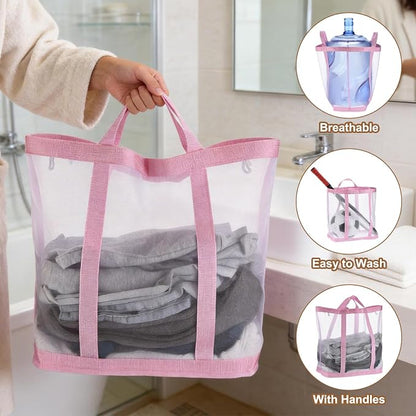 uxcell Collapsible Laundry Basket, Mesh Hamper - Image 3