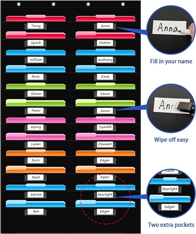 REGELETO 24 Pockets File Storage Pocket Chart - Image 3