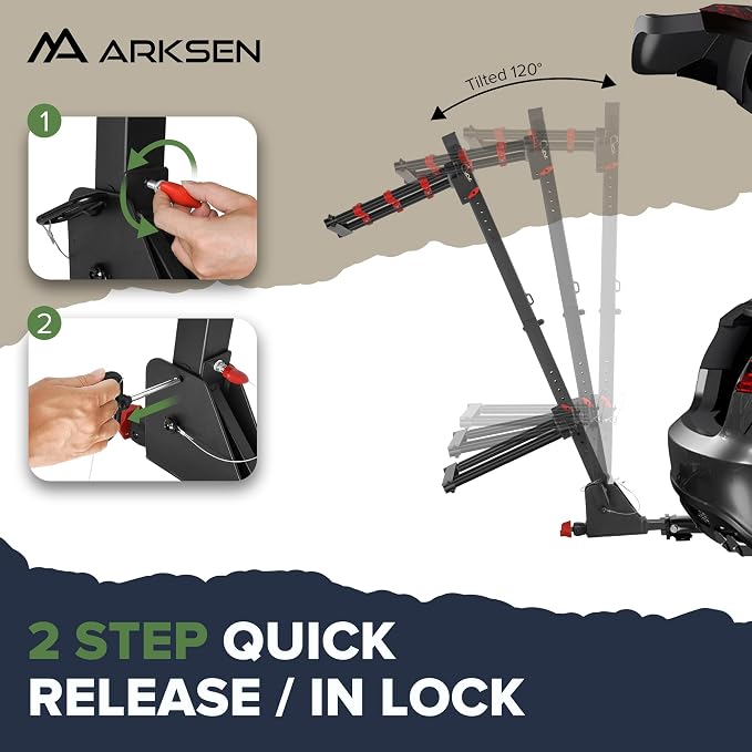 Arksen Folding Hitch-Mounted Ski/Snowboard Rack, Snowboard Mount Carries 6 Pair - Image 4