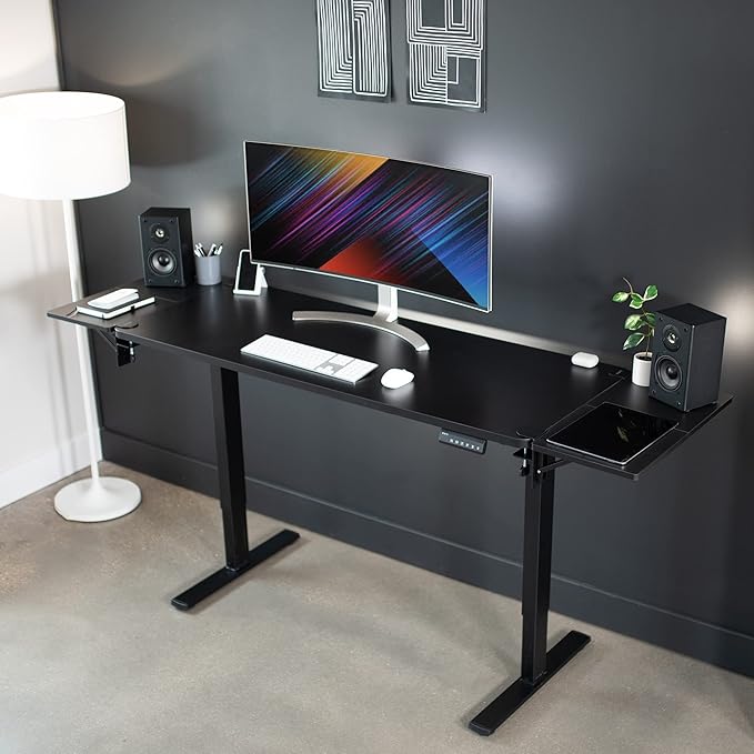 VIVO Clamp-on 24 x 12 inch Desk Extender, Wrist Support, Foldable Keyboard Tray - Image 2