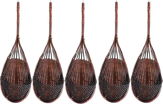 Hanging Orchid Planter: 4 Inch Handmade Bamboo Flower Basket -5Pcs | Wall Plant - Image 9