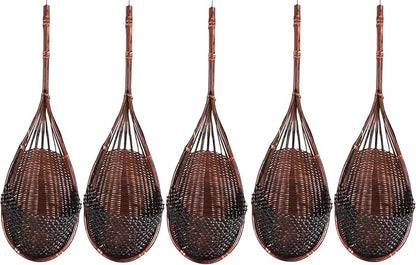 Hanging Orchid Planter: 4 Inch Handmade Bamboo Flower Basket -5Pcs | Wall Plant - Image 9
