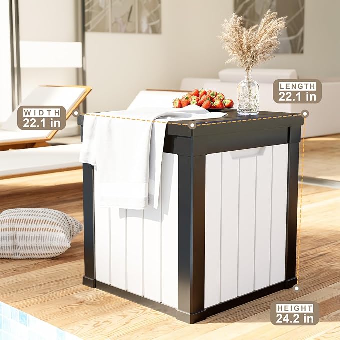 50 Gallon Resin Deck Box, Lockable Outdoor Storage Box - Image 5