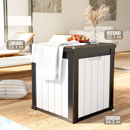 50 Gallon Resin Deck Box, Lockable Outdoor Storage Box - Image 5