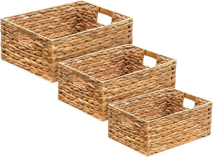 3 Pack Natural Water Hyacinth storage basket by ZeeingHom