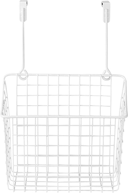 Spectrum Large Over Cabinet Door Organizer White Wire Storage Basket - Image 3