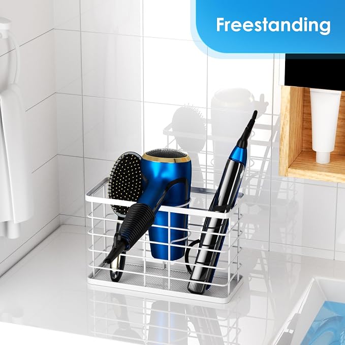 Agotglmi Hair Tool Organizer, Dryer Holder, 3 in 1 Blow Bathroom Organizer Wall - Image 5