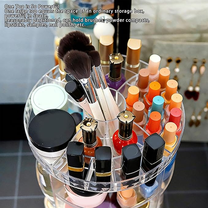 Asixxsix Rotating Makeup Organizer, Makeup Storage Carousel Tower - Image 5