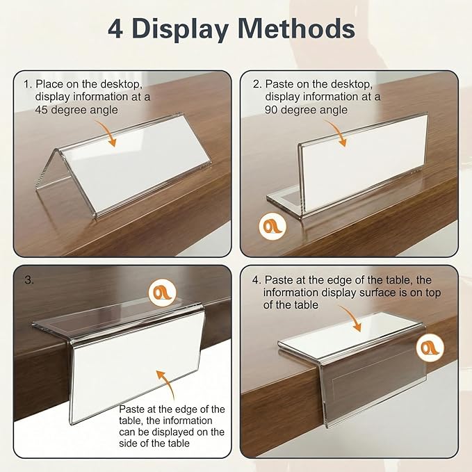 Acrylic Shelf Label Holder, ELEMGULY 20 Pack L-Shape Rigid Shelf Label Holders - Image 3