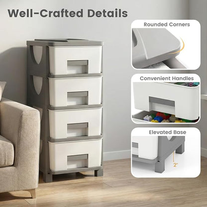 Giantex 2 Pack 4-Drawer Storage Organizer, Plastic Storage Tower - Image 7
