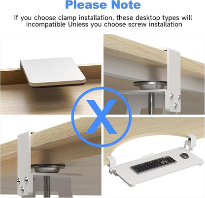 XINLEI Keyboard Tray Under Desk Large C-Clamp 25.6” x 11.8” Slide-Out Platform - Image 7