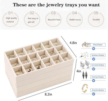 Velvet Jewelry Organizer for Drawer, Stackable Jewelry Drawer Inserts in Dresser - Image 6