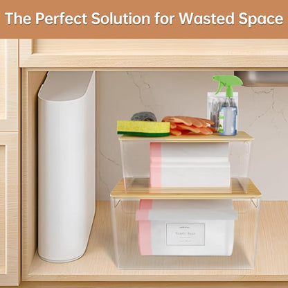 2 Pack Trash Bag Holder Under Sink Stackable, Plastic Garbage Dispenser - Image 7