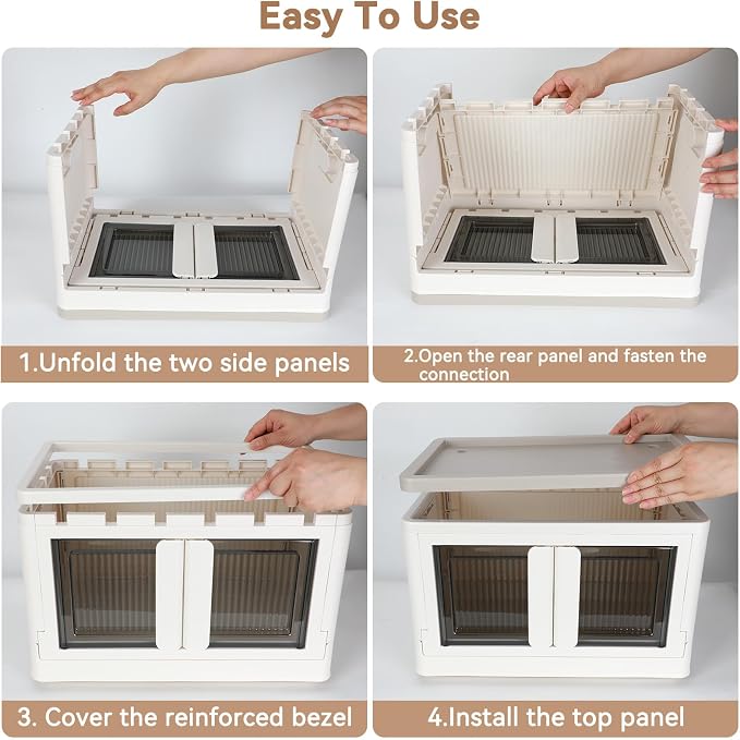 Storage Box, Collapsible Cabinet, 8.4 Gallon Each One, 2 Packs, Useful Box - Image 4