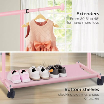 MISSLO Small Garment Racks for Hanging Clothes Rack Mini Kids Clothing Rack - Image 5